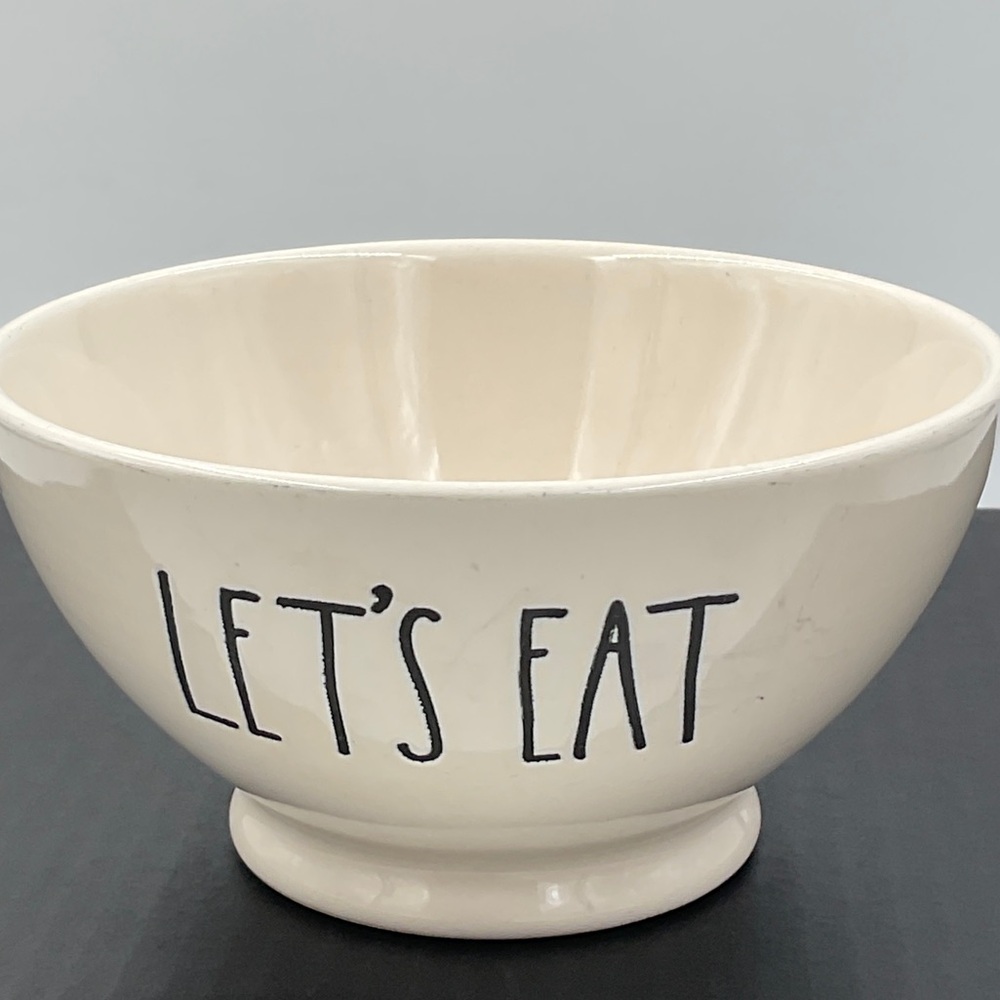 NWOT Rae Dunn by Magenta LET’S EAT Bowl for Cereal Ice Cream Soup or Snacks - Picture 4 of 14